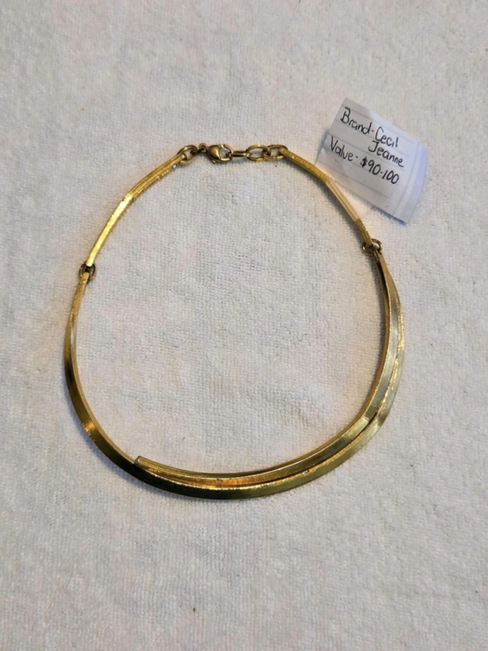 Gold-Tone Textured Choker Necklace